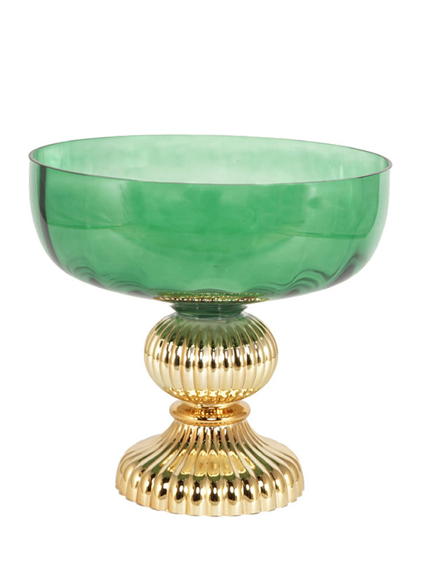 COPPA VERDE/ORO D.32X30CM VETRO