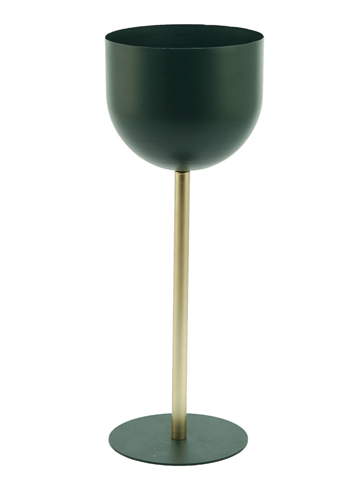 PORTAVASO VERDE/ORO D.16X43CM METALLO