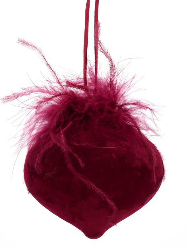 PALLA FLOCCATA BURGUNDY DEC.PIUME D.10CM