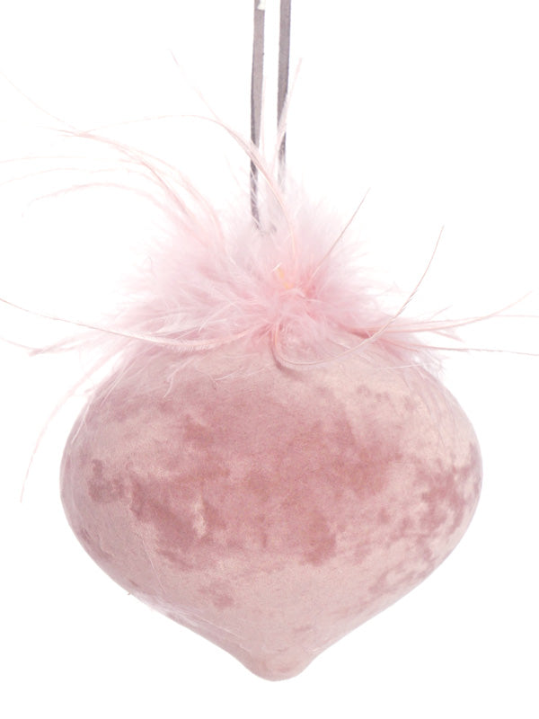 PALLA FLOCCATA ROSA DEC.PIUME D.10CM VET