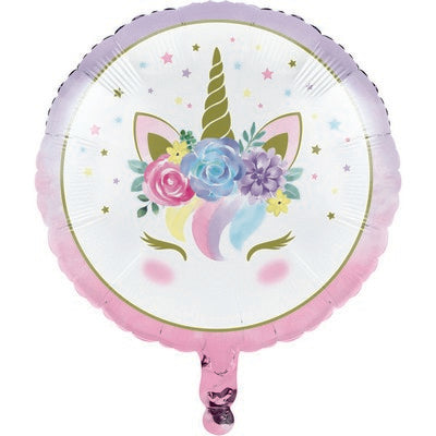 BLN MET 10/1CT 18" UNICORN BABY