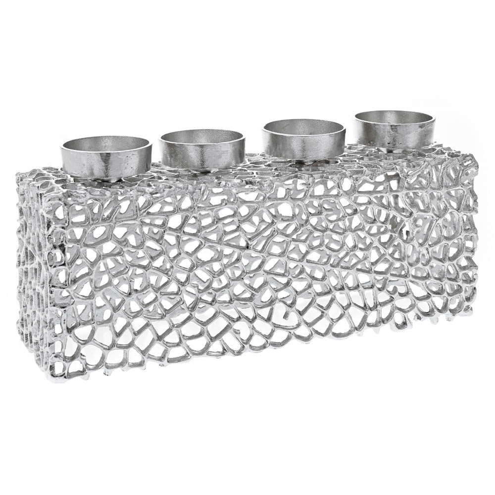 ALUMINIUM RAW CANDLE HOLDER 49X16X22CM
