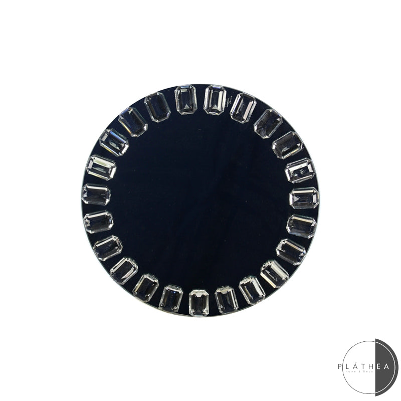 SOTTOPIATTO SPECCHIO DEC.DIAMANTI D.33CM