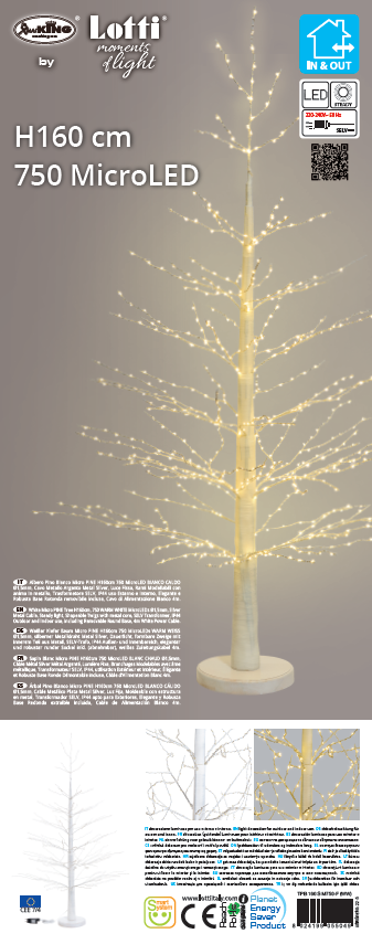 Albero Pino Bianco Micro PINE H160cm 750