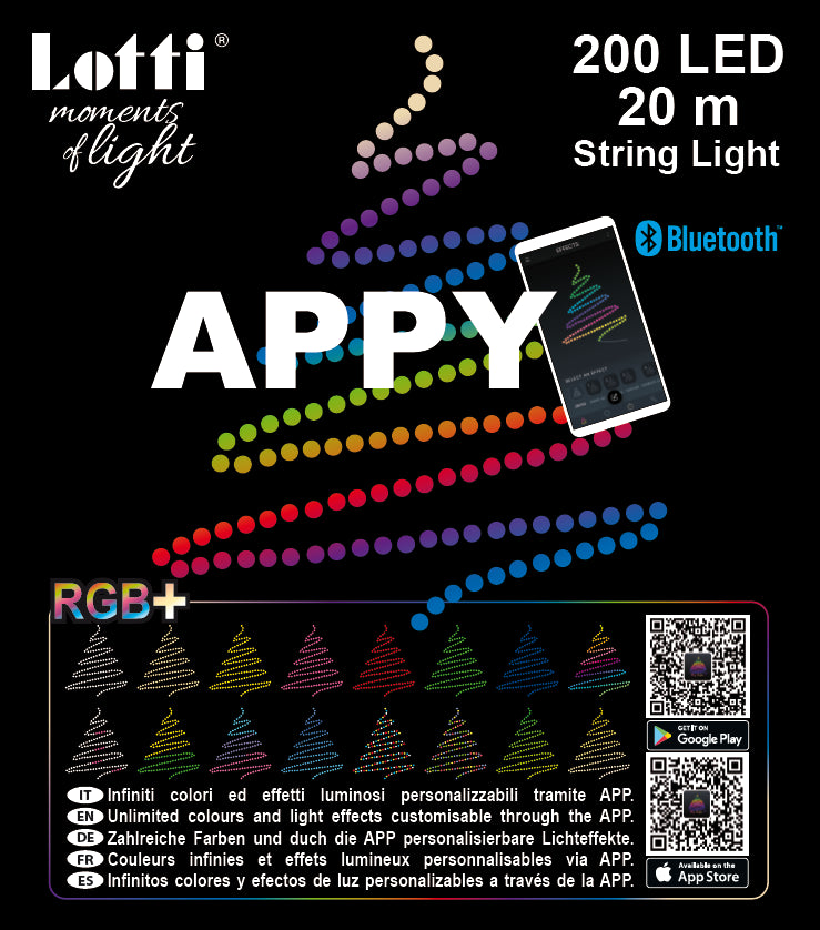 CATENA 20M APPY 200 LED SUPERBRIGHT RGB