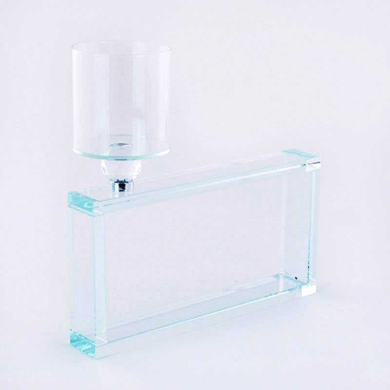 PORTACANDELA TRASPARENTE 21X5X34CM CRIST