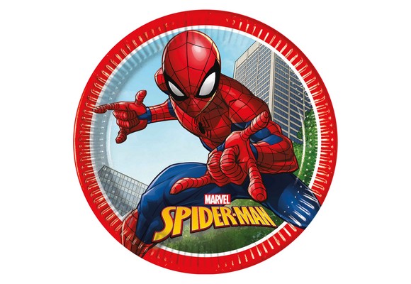 PIATTO 23 CM 8 PZ FSC * SPIDERMAN CRIME