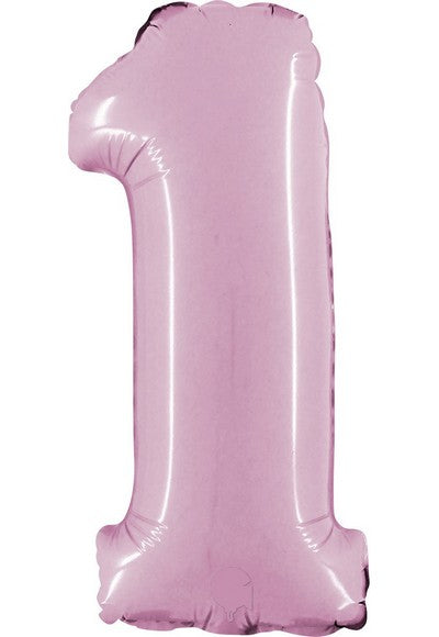 PALLONE FOIL 14" - 36 CM NUMERO 1 ROSA