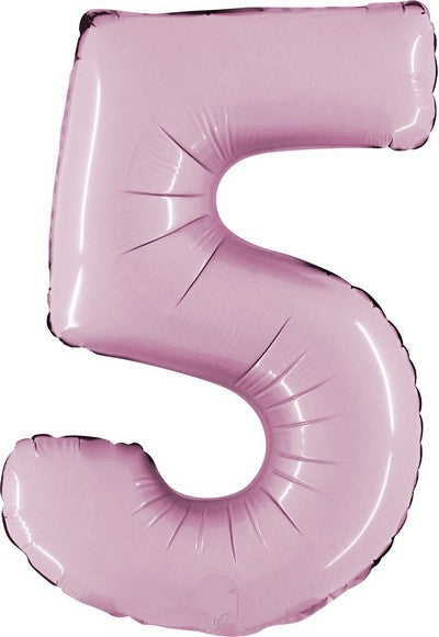 PALLONE FOIL 14" - 36 CM NUMERO 5 ROSA
