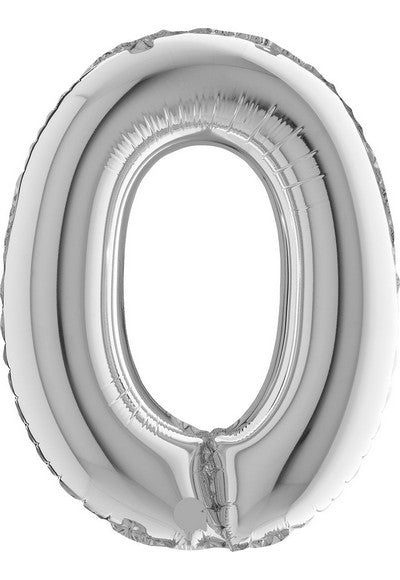 PALLONE FOIL 14" - 36 CM NUMERO 0 ARGENT