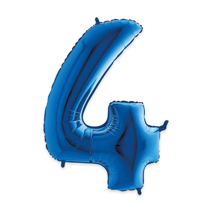 PALLONCINI MYLAR NUMERO 4 CM.102 (40") BLU