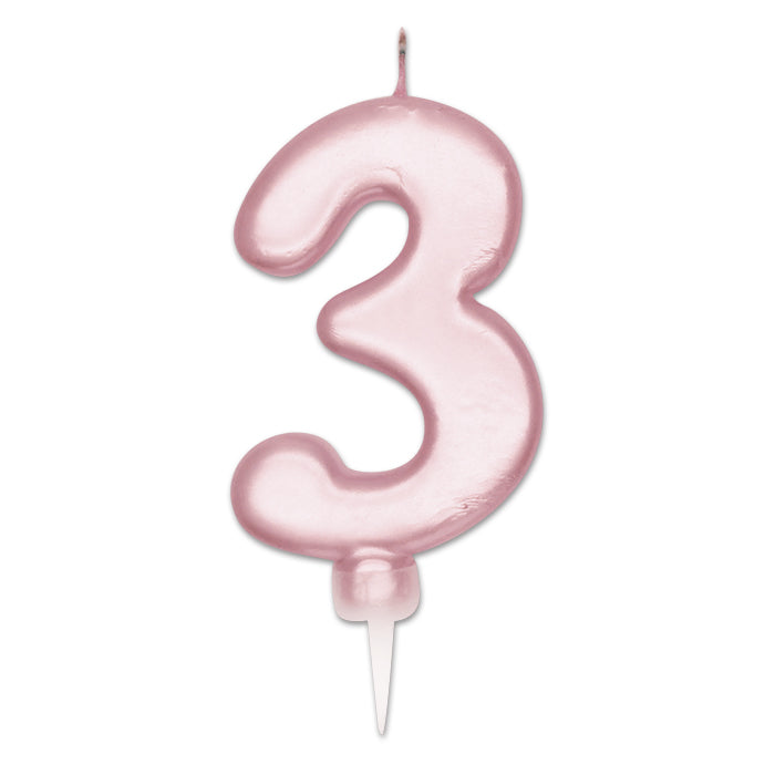 NUM. 3 DI CERA PLUMP ROSA PERLA CM.10