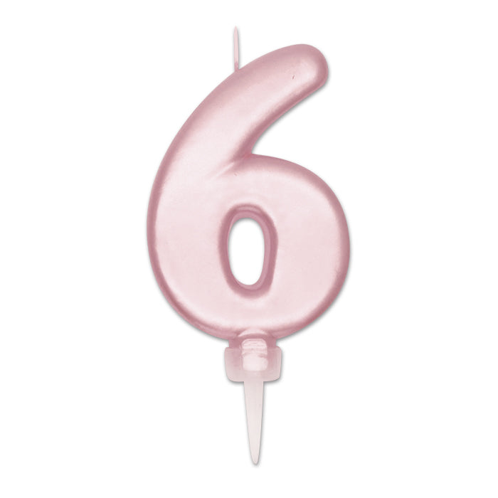 NUM. 6 DI CERA PLUMP ROSA PERLA CM.10