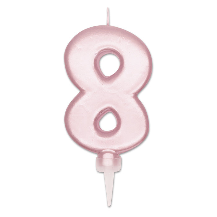 NUM. 8 DI CERA PLUMP ROSA PERLA CM.10