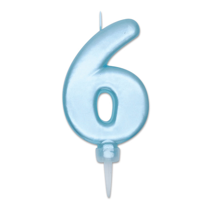 NUM. 6 DI CERA PLUMP CELESTE PERLA CM.10