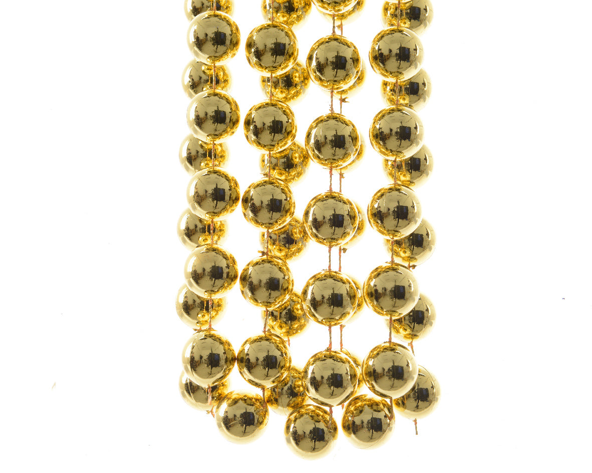 Bead garland xxl plastic shiny light gol