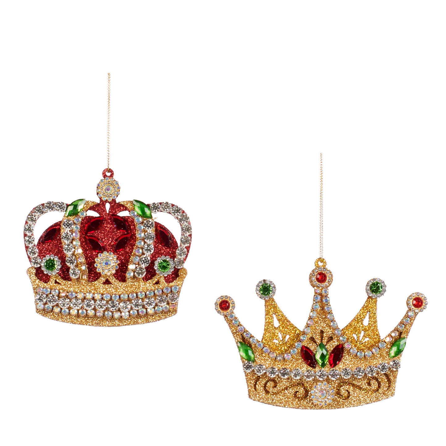 JEWEL GLT CROWN ORN ASS/2 GLD/RD 11,5CM