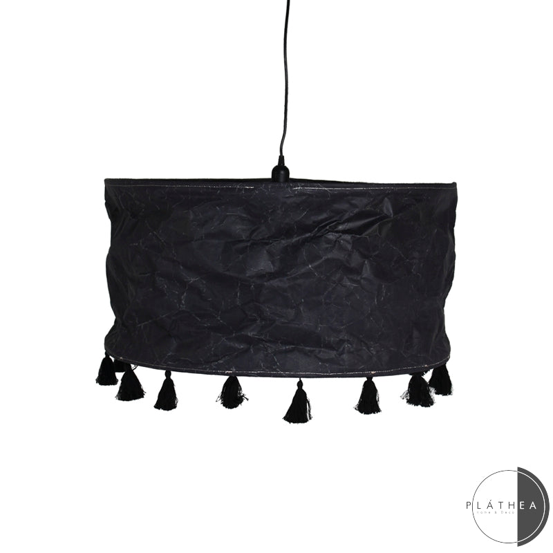 LAMPADARIO NERO NAPPE NERE D.70X38CM CAR