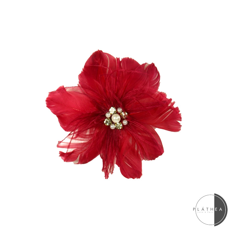 DECORO MAGNOLIA ROSSA D.16CM POLIESTERE