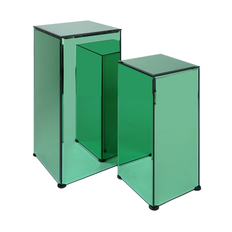 S/2 PARALLELEPIPEDI SPECCHIO VERDE VETRO