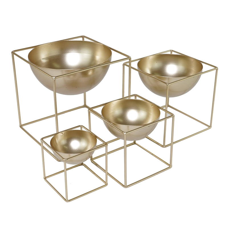 S/4 CONTENITORI ORO METALLO