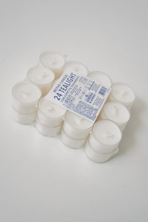 TEALIGHT BIANCHI PLASTICA MM37 24 PZ