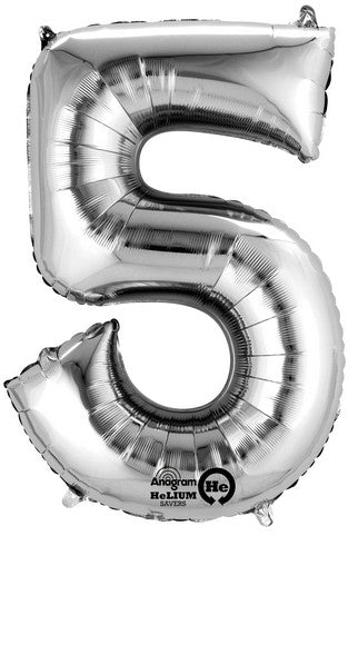 Mini Shape Number "5" Silver