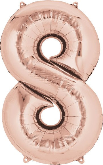 SuperShape "8 - Rose  Gold" Foil Balloon