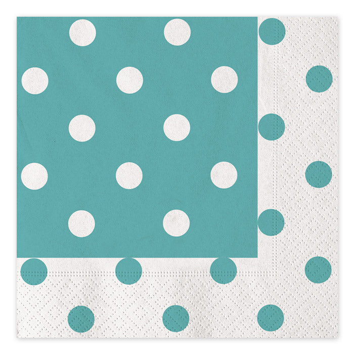 20 Tov.li cm.33 x 33 Pois Acqua Marina