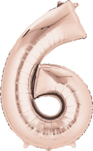 SuperShape "6 - Rose  Gold" Foil Balloon