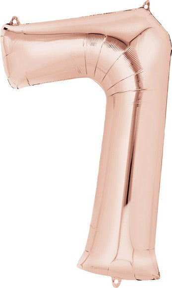 SuperShape "7 - Rose  Gold" Foil Balloon