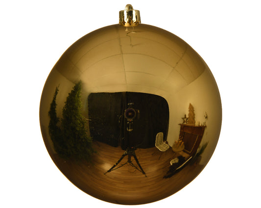 Sfera plastica lucida oro chiaro d.14cm