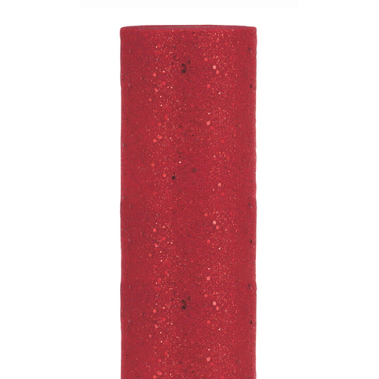 Tulle brillantinato rosso
