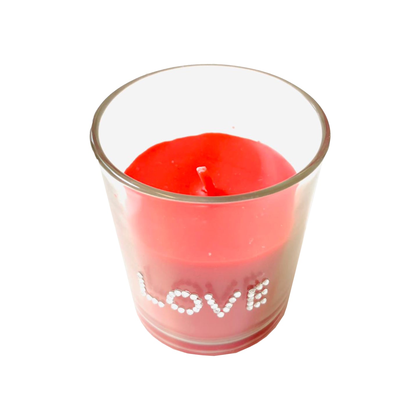 Candela profumata (rosa) vetro love