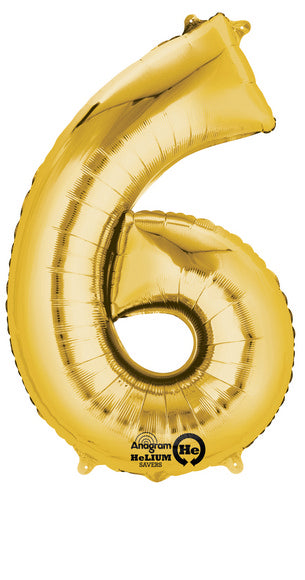 Mini Shape Number "6" Gold