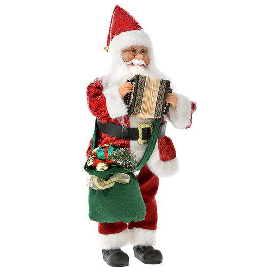 RED MUSICAL CHRISTMAS SANTA CLAUS 45CM P