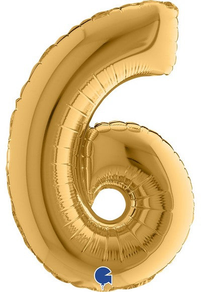 Pallone foil 14" - 36 cm Numero 6 Oro