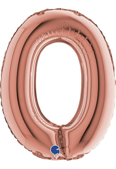 Pallone foil 14" - 36 cm Numero 0 Rose G