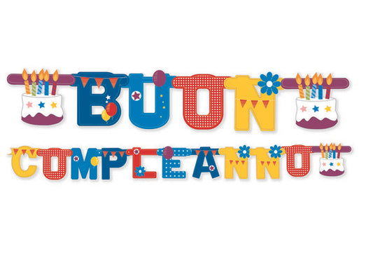 Banner Buon compleanno Torta 265 cm