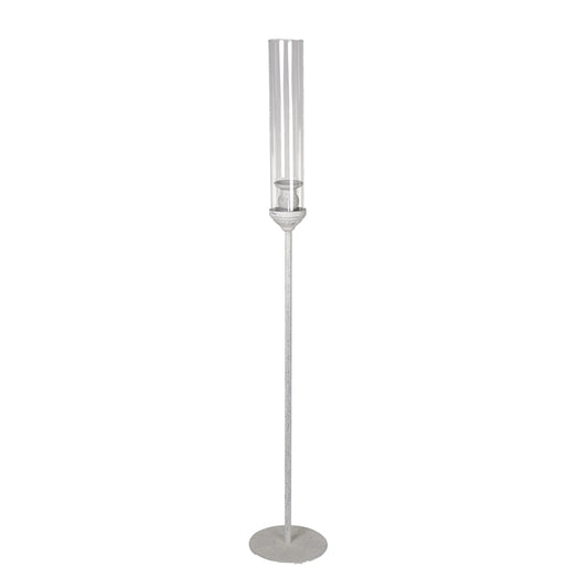 PORTACANDELA BIANCO D.15X94CM VETRO/METALLO