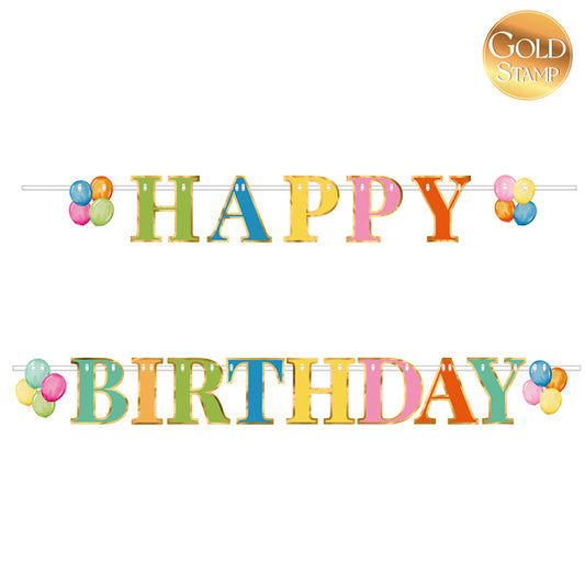 BANNER SET HAPPY BIRTHDAY MULTICOLOR CM