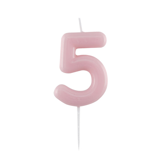 CANDELINA GLOSSY N 5  CM 10.5 ROSA C/PIC