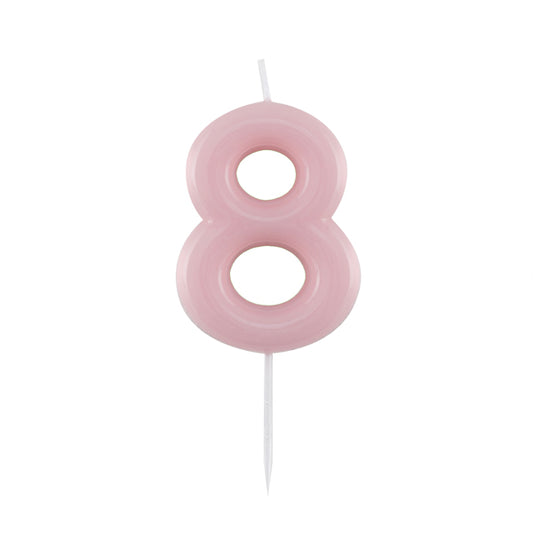 CANDELINA GLOSSY N 8  CM 10.5 ROSA C/PIC