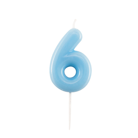 CANDELINA GLOSSY N 6  CM 10.5 AZZURRO C/