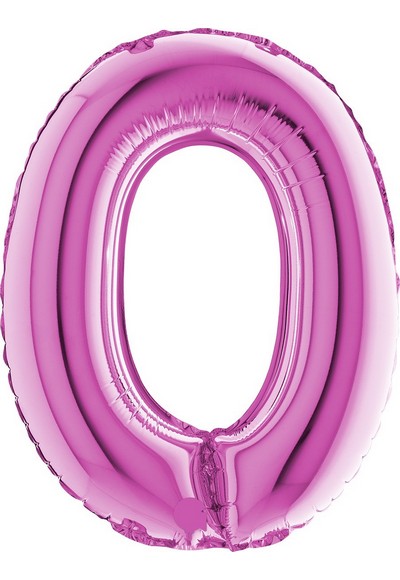 Pallone foil 14" - 36 cm Numero 0 Magent
