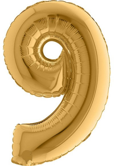 Pallone foil 14" - 36 cm Numero 9 Oro