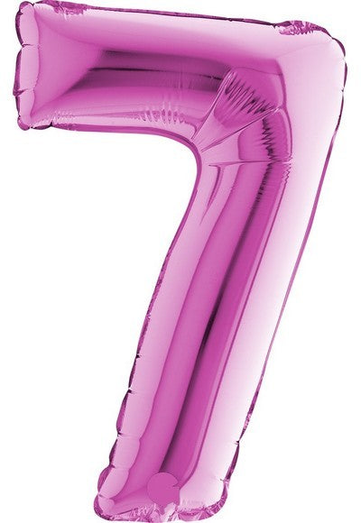 Pallone foil 14"- 36 cm Numero 7 Magenta