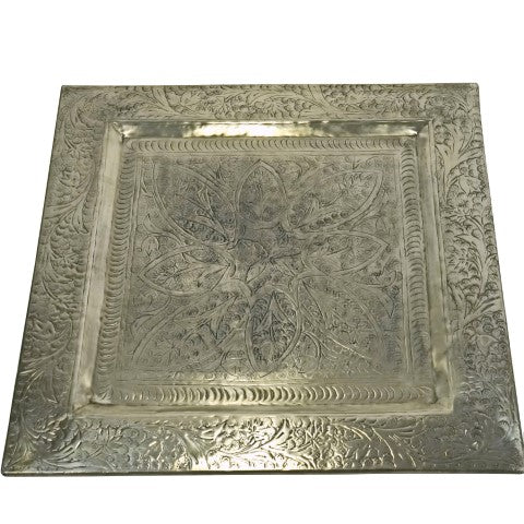 Vassoio quadrato angento alluminio 60x60