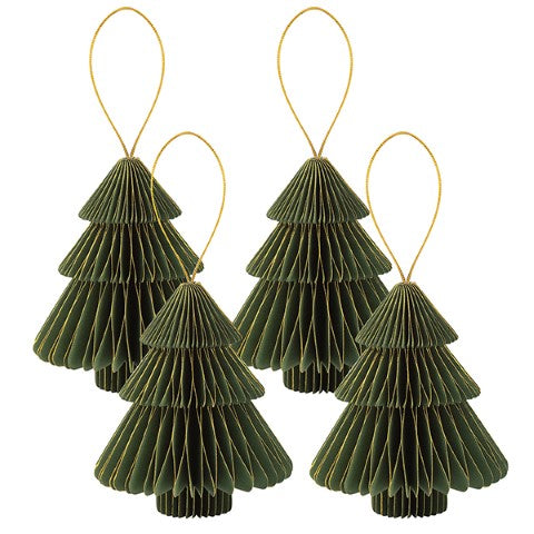 Cf 4 Alberi in carta cm 10 Verdone/oro