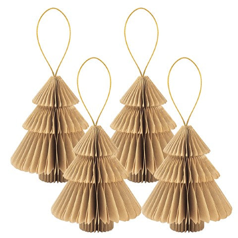 Cf 4 Alberi in carta cm 10 kraft/oro